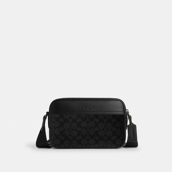 NWT Coach Outlet Graham Crossbody Bag In Signature Canvas - Picture 1 of 5